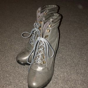 Gray boot heels